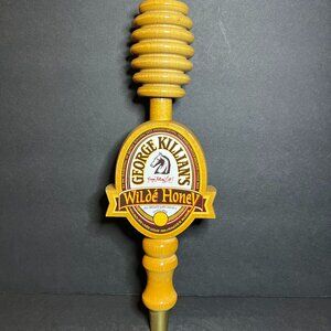 VTG George Killian's Wilde Honey Ale Wooden Beer Tap Handle Knob Barware 11.25"
